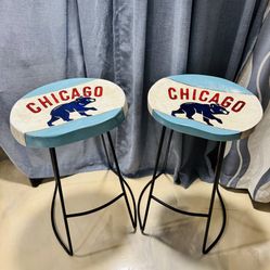 Chicago Flag/Cubs Stools