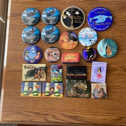 21 Rare Animated Films Disney Button Pins