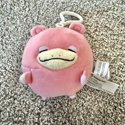 RARE Pokemon Center Limited Mugyutto Slowpoke Plush Doll Beads Mascot