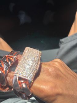 Rose Gold Crystal Rhinestone Cuff Bracelet