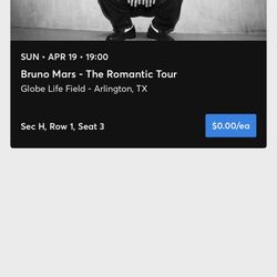 Bruno Mars The Romantic Tour Sunday Ticket 