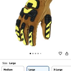 Leather Work Gloves - Large 