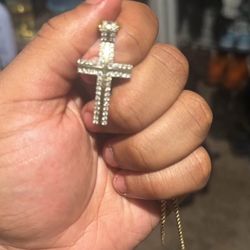 real gold and diamond pendant 
