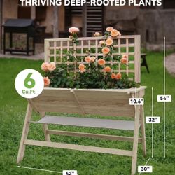 52x30x54in Raised Garden Bed with Legs