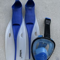 Goggle Face Shield With Snorkel And Flippers