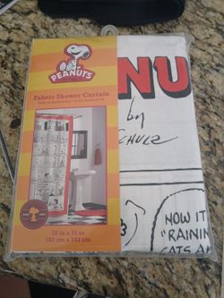 Peanuts Fabric Shower Curtain 72x72, Brand New
