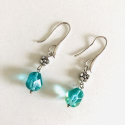 Turquoise Blue Drop Earrings New 