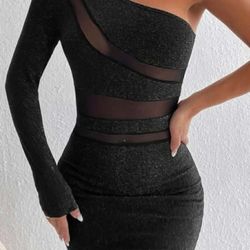 Super Cute Mini Black Dress/ Small/ New/ $20 Cash Only/ Blue Diamond & Rainbow