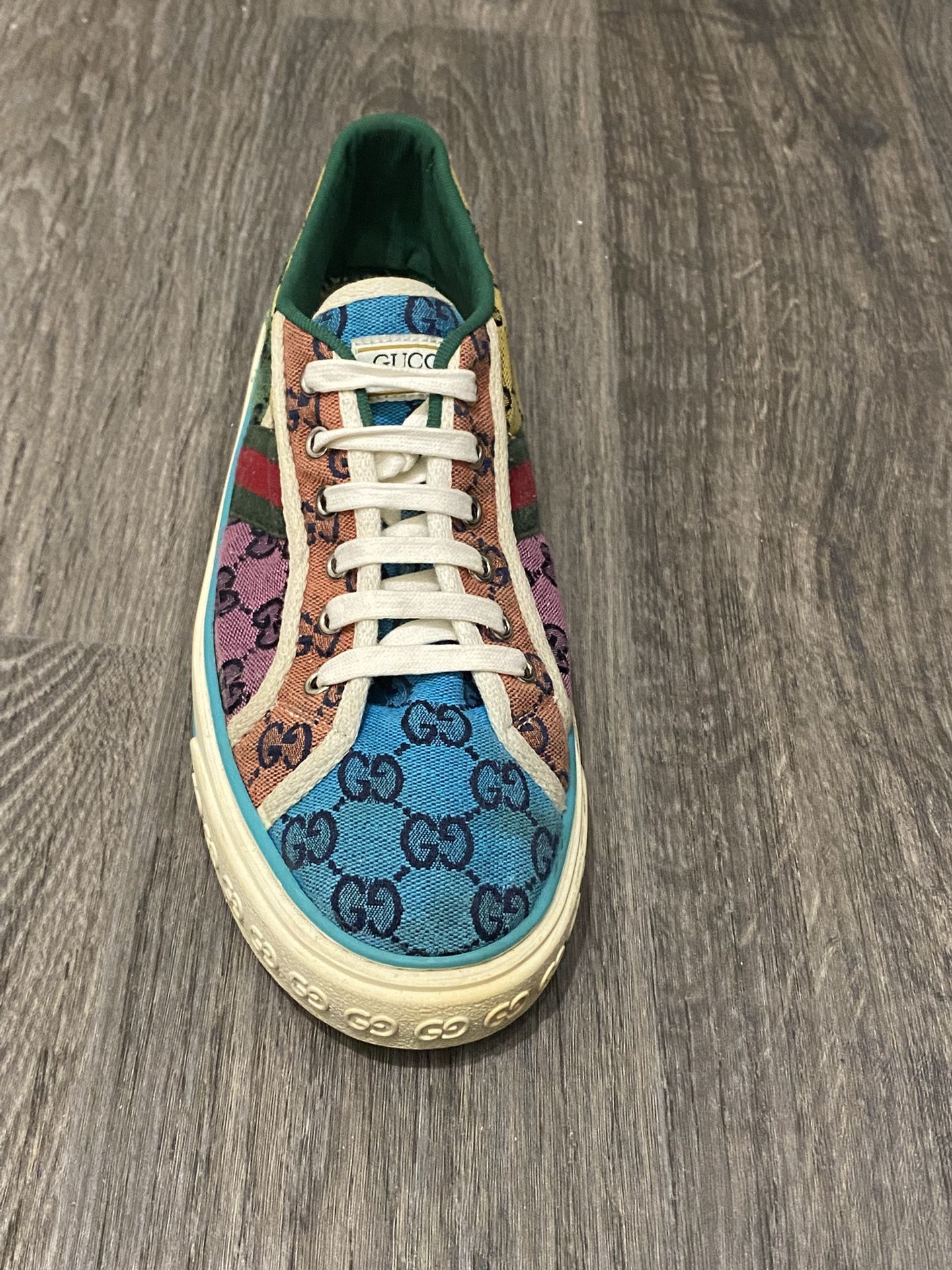 Men’s Gucci Tennis 1977 GG Multicolor Size EU 43 US 10 Sneakers Low Tops AN3