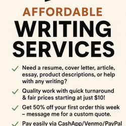 Affordable Writing Help – Resumes, Essays, Letters & More