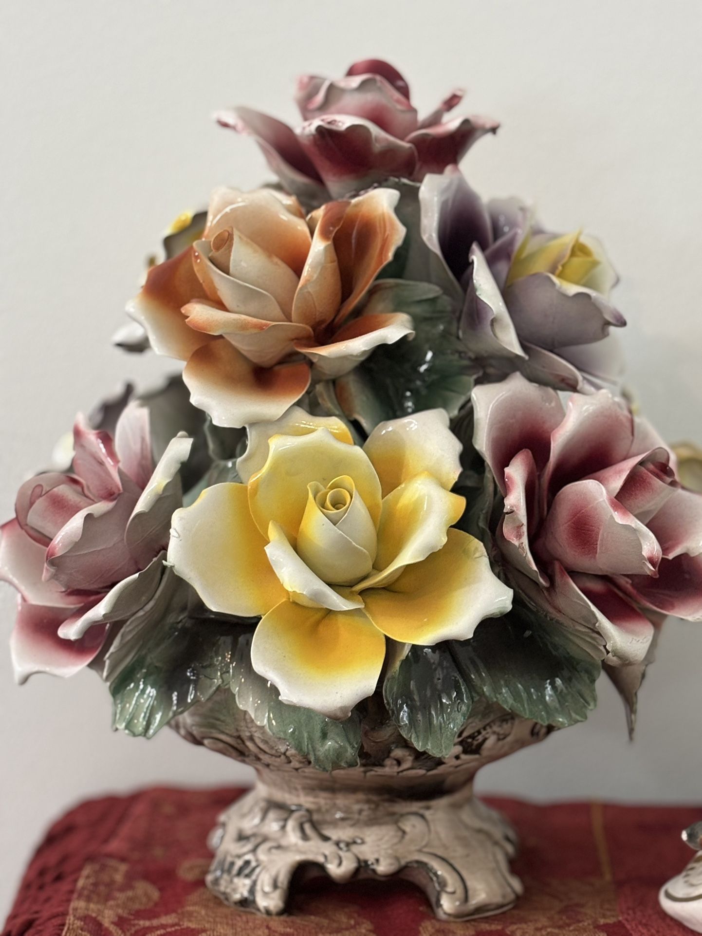 Original Capodimonte Porcelain Flower Arrangement.