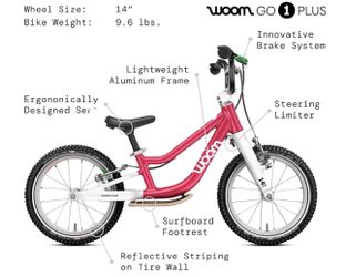 Woom 1 Plus Balance Bike for Toddlers & Kids Lightweight Bicycles for Boys & Girls