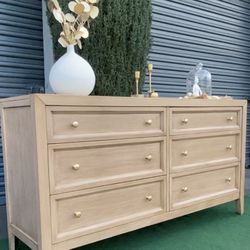 🌿 POTTERY BARN INSPIRED LONG WOOD DRESSER/ REFINISHED 🌿