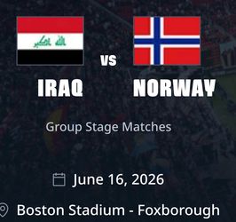 NORWAY 🇳🇴 vs IRAQ 🇮🇶  WORLD CUP CAT 1 M18