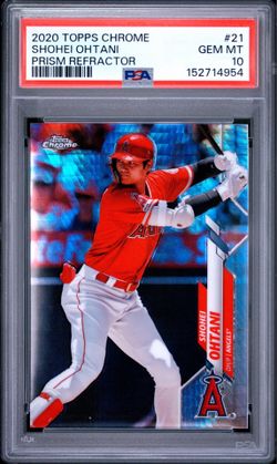 2020 TOPPS CHROME #21 SHOHEI OHTANI PRISM REFRACTOR PSA 10