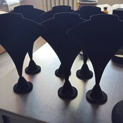 6 Black Velvet Jewelry Earring & Necklace Combination Display Stand 7-1/2 x 5-1/2"