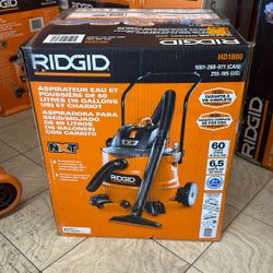 RIDGID 16 Gal. 6.5 Peak HP NXT Shop Vacuum Wet Dry Vac with Cart, Fine Dust Filter, Hose and Accessory Attachments HD1800