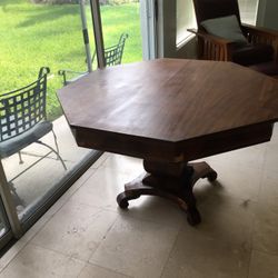 Wood Table 4 Feet By 4 Feet 37 Inches High $250.00