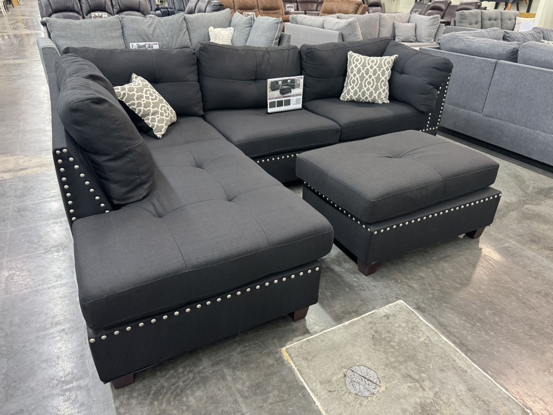 New Black Sectional 