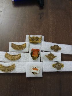 Lot of 9 Vintage Harley Davidson HOG Lapel Pins.