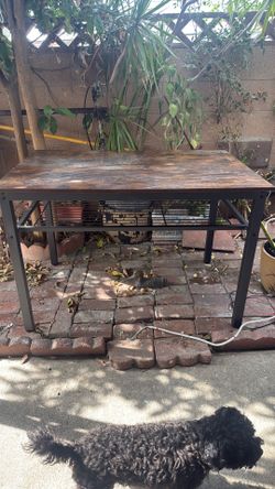 Wooden table with seat