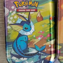 Pokemon Prismatic Evolutions Mini Tin 2 Booster Packs Vaporeon