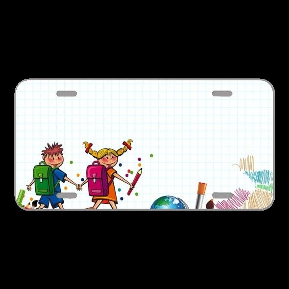 License Plate Novelty Car Front School Students Children Board