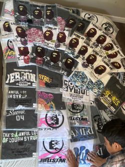 HELLSTAR, BAPE, AMIRI, COUGH SYRUP TEES