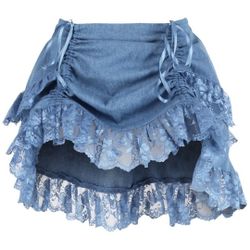 Women's/Queen Lace/Denim Bustle Skirt
