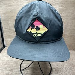 Coal Headwear Sunset Nylon Embroidered Patch Adjustable SnapBack Hat Cap Black