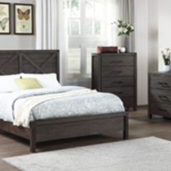 Expresso Complete Queen Size Bedroom Set. Mattress sold separately 