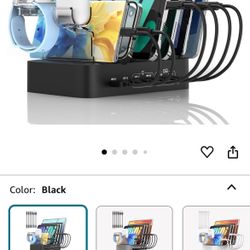 New In Box USB C Fast Charging Station for Multiple Devices,120W 6Port PD Charger Station for iPhone iPad Tablet Phone,Multi-Device Organizer Charging