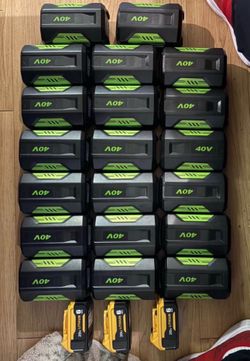 Ryobi 40v 7.5Ah + 6.0Ah and DeWalt 20v 6Ah high capacity replacement batteries