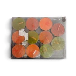 Target Pumpkin Scented Tealight Candles 12 Count Orange Green Fall Decor