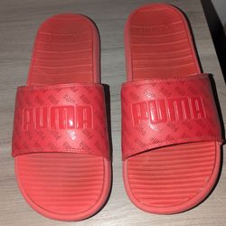 PUMA Cool Cat Bold Red Slides (Men 9.0, Women 10.5)