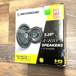 Scosche 5.25 13cm Speaker Set New In Bx 
