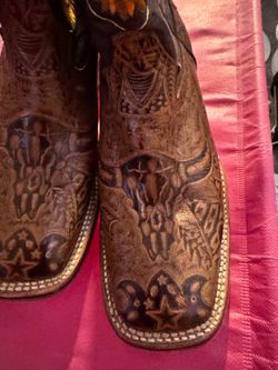 Women’s Leather Cowboy Boots Size 6.5