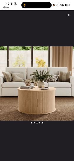 Coffee Table Round With Large Storage. $80