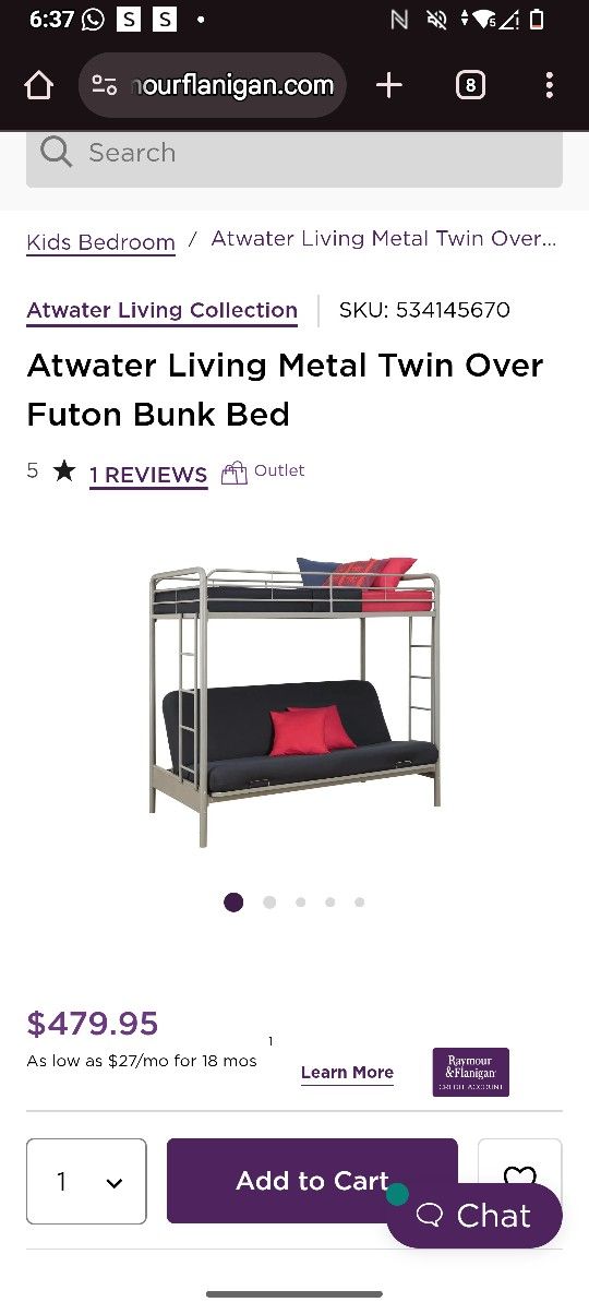 Bunk Bed With Futon Underbed