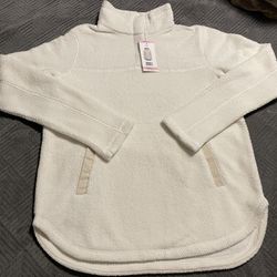 Thread & Supply Sherpa Fleece Pullover Small Rice MSRP:$64 NWT
