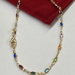 14k Premium Gold Filled Multi Color Cz Stones Anklet Available In 9”9.5”10”10.5”💥💥💥