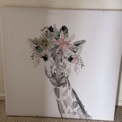 Giraffe 23.5” X 23.5” Wall Art, Pastel, Hobby Lobby, Girls Room 