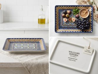 Large Williams Sonoma Sicilian Acanthus Platter - 18" - Made in Italy - Discontinued