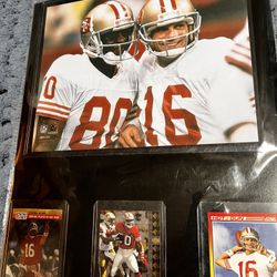 New Joe Montana Photo And Baseball Cards Plaque 