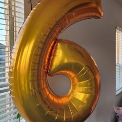 Helium inflated balloon for 6 year birthday 50 inch height