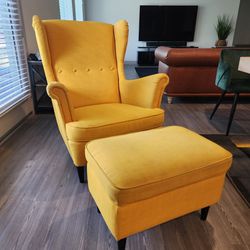 Wingback Chair With Foot Stool (Best Offer)