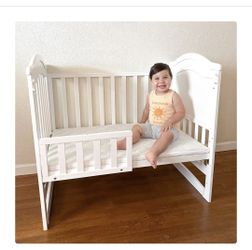 HARPPA Portable Mini Crib 6-in-1 Convertible Bedside Crib with Mattress
