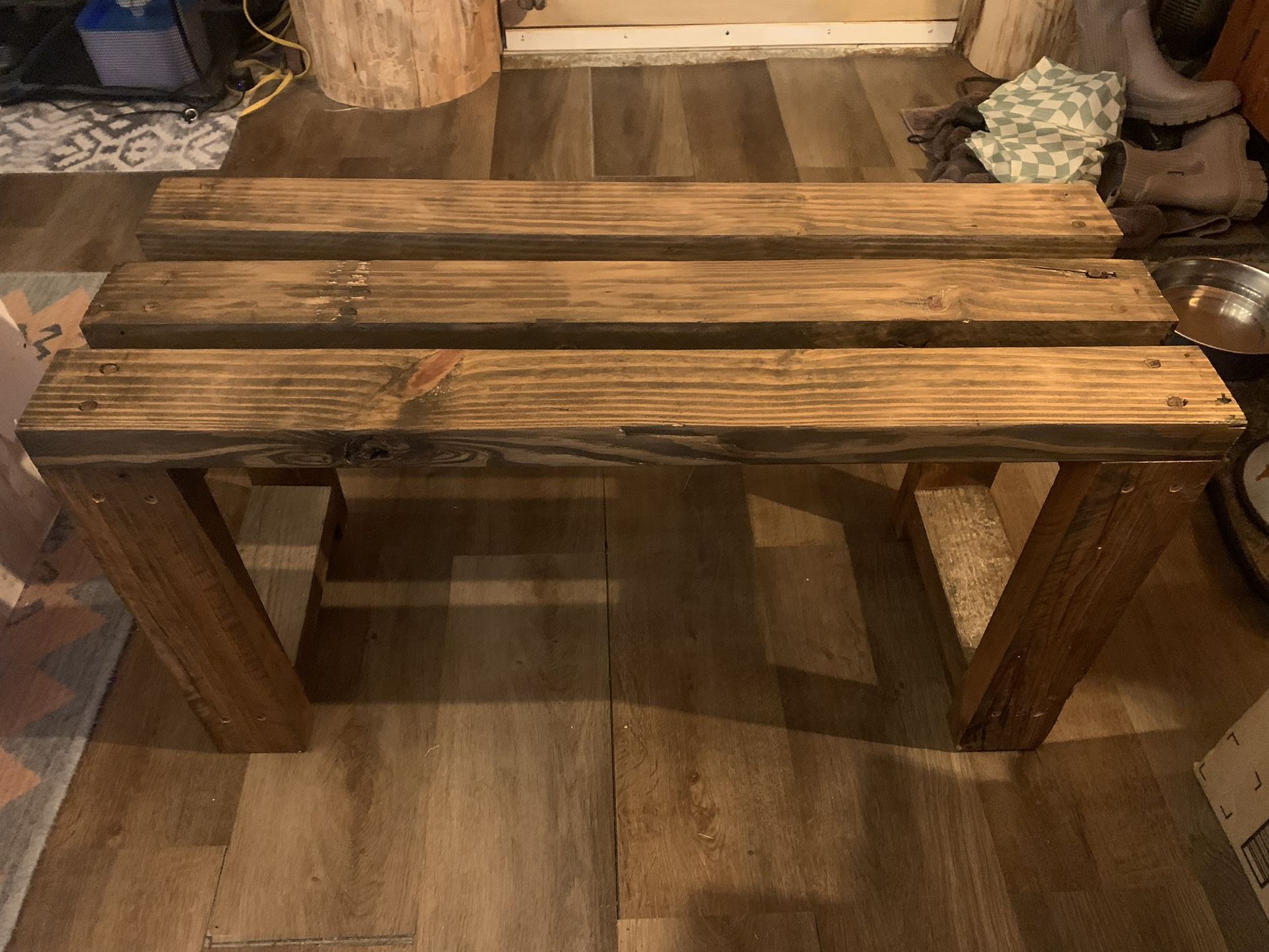 Small Recycled Wood Bench