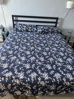 Queens Bed Frame And Mattress ,side Table Two ,wall Lights Two