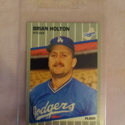 Dodgers Brian Holton FLEER 63 trading card